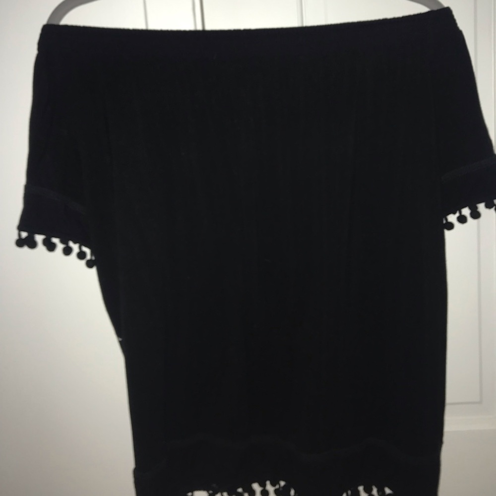 Off the shoulder black simply southern top